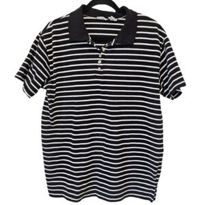 Cabin Creek Vintage 90's Black and White Striped Polo Shirt Women's Size 1X